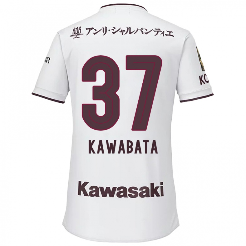 Børn Hyoei Kawabata #37 Hvid Rød Udebane Spillertrøjer 2024/25 Trøje T-Shirt