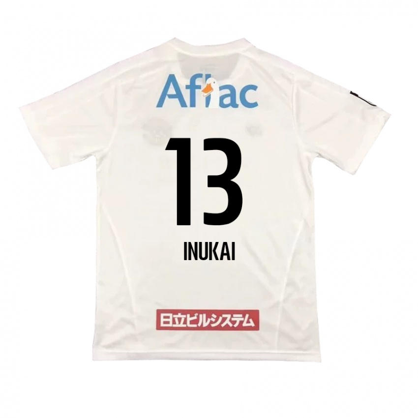 Børn Tomoya Inukai #13 Hvid Sort Udebane Spillertrøjer 2024/25 Trøje T-Shirt