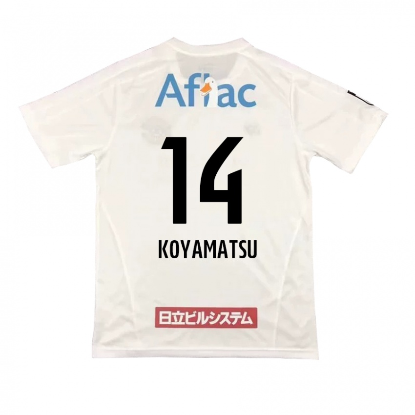 Børn Tomoya Koyamatsu #14 Hvid Sort Udebane Spillertrøjer 2024/25 Trøje T-Shirt