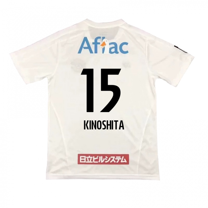 Børn Kosuke Kinoshita #15 Hvid Sort Udebane Spillertrøjer 2024/25 Trøje T-Shirt