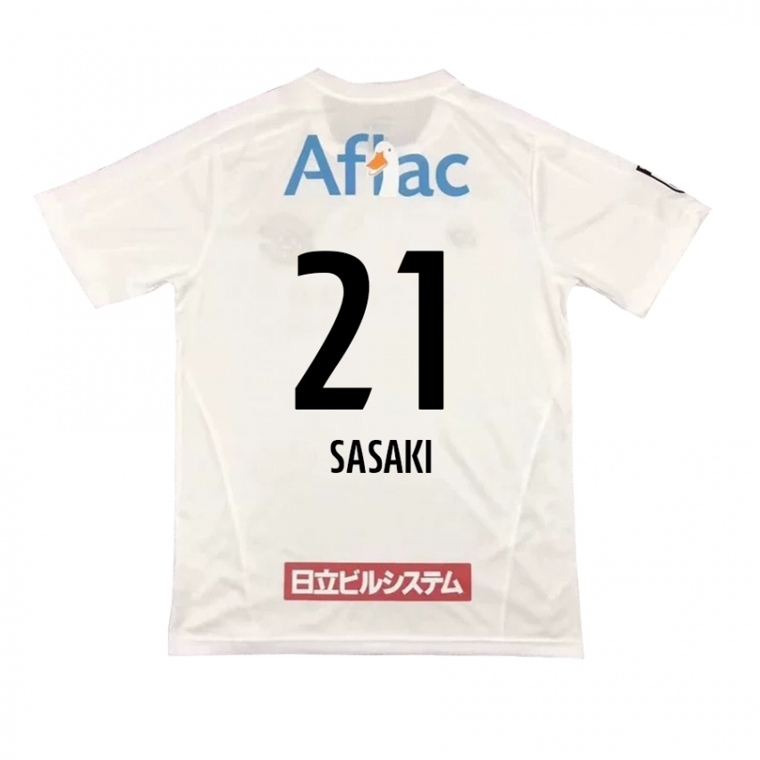 Børn Masato Sasaki #21 Hvid Sort Udebane Spillertrøjer 2024/25 Trøje T-Shirt