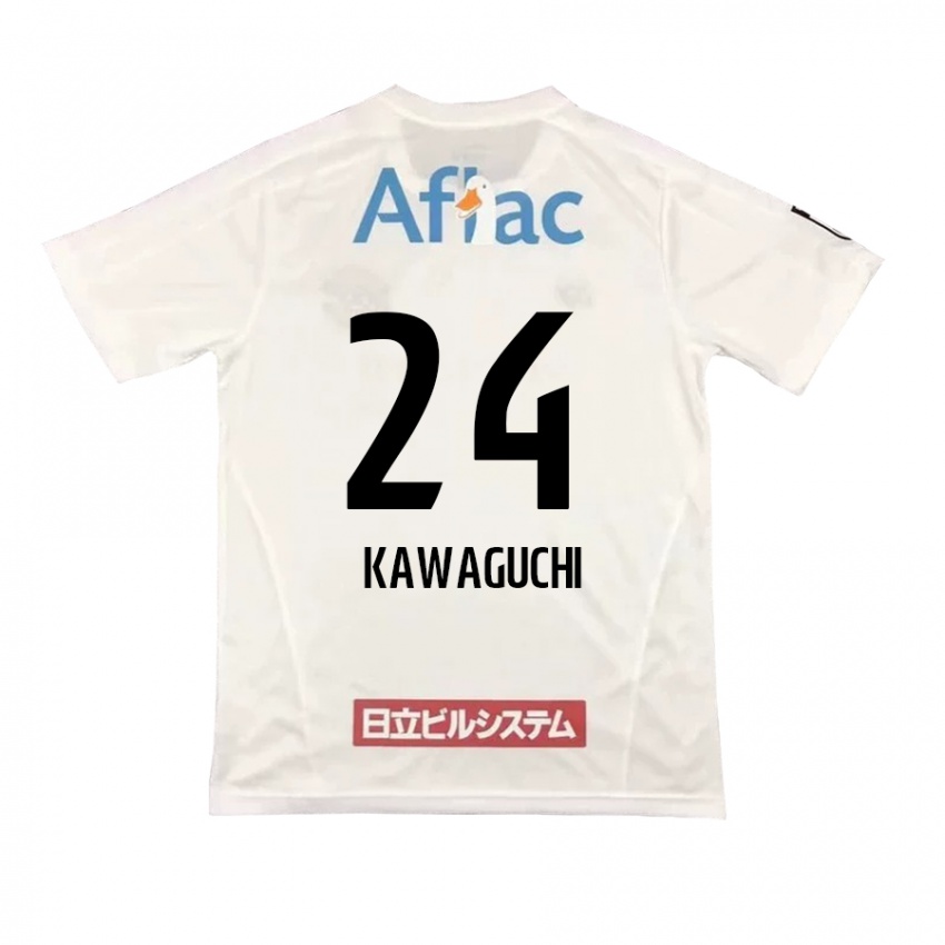 Børn Naoki Kawaguchi #24 Hvid Sort Udebane Spillertrøjer 2024/25 Trøje T-Shirt