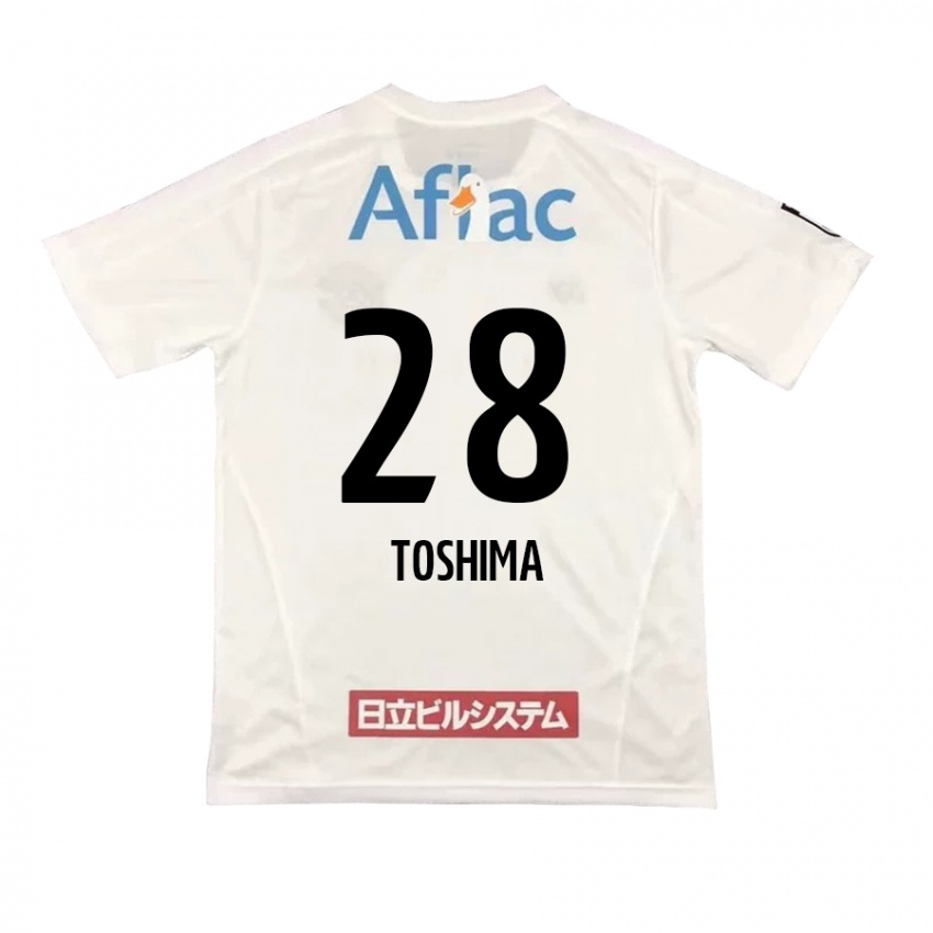 Børn Sachiro Toshima #28 Hvid Sort Udebane Spillertrøjer 2024/25 Trøje T-Shirt