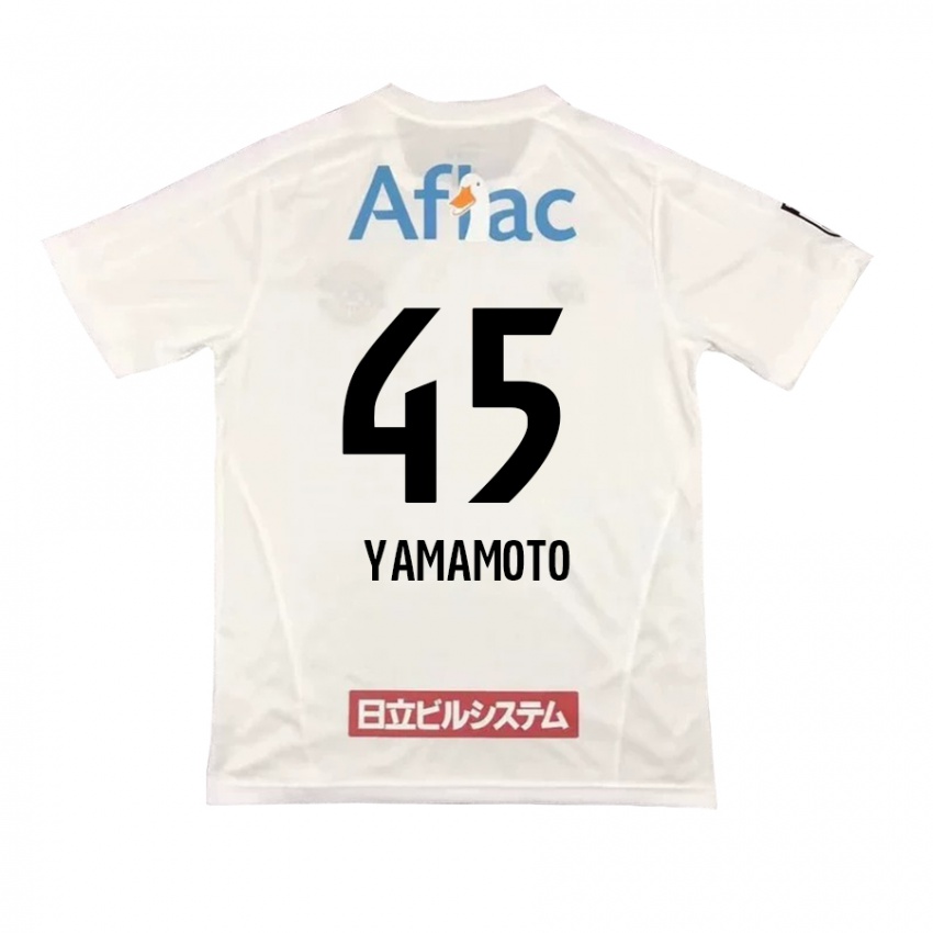 Børn Ota Yamamoto #45 Hvid Sort Udebane Spillertrøjer 2024/25 Trøje T-Shirt