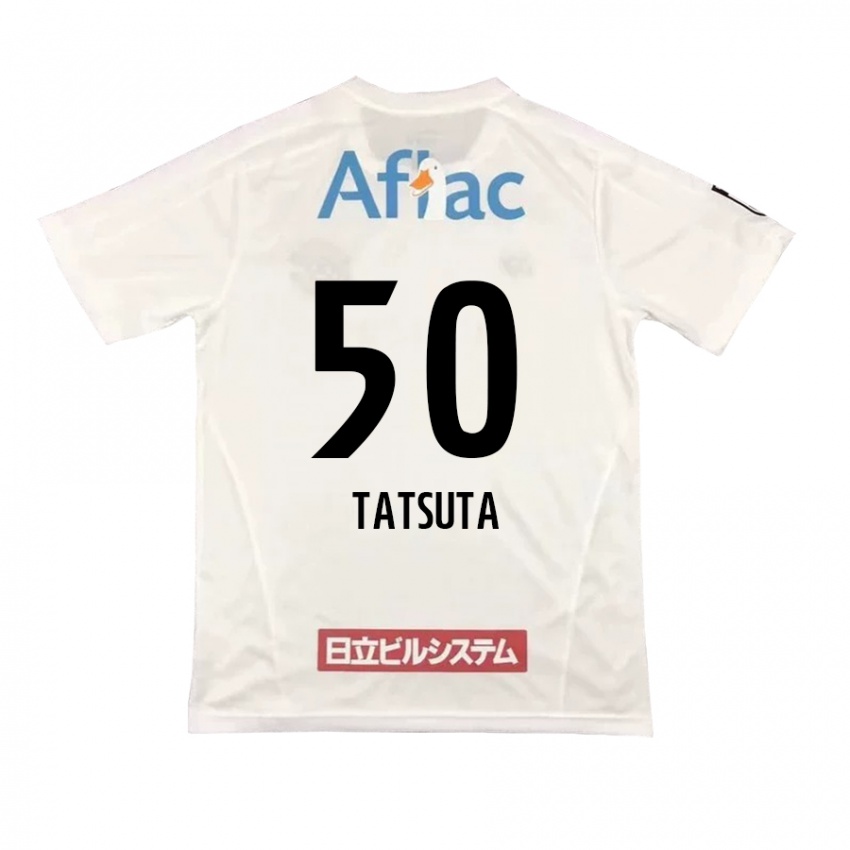 Børn Yugo Tatsuta #50 Hvid Sort Udebane Spillertrøjer 2024/25 Trøje T-Shirt