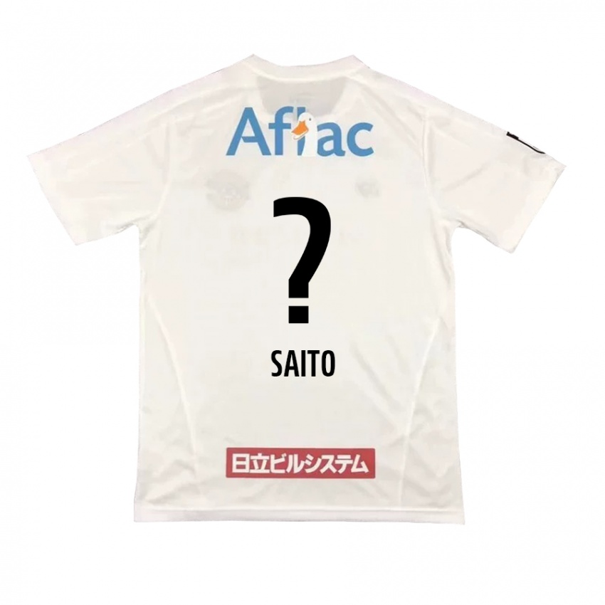 Børn Hikaru Saito #0 Hvid Sort Udebane Spillertrøjer 2024/25 Trøje T-Shirt