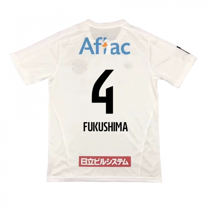 Børn Taiga Fukushima #4 Hvid Sort Udebane Spillertrøjer 2024/25 Trøje T-Shirt