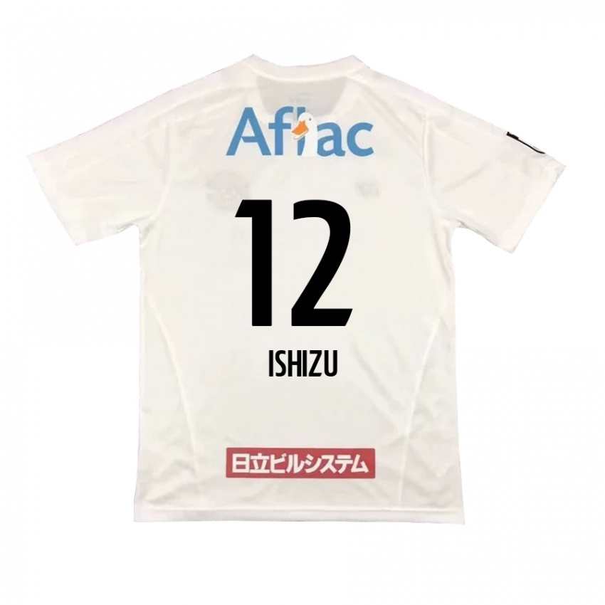 Børn Kazuki Ishizu #12 Hvid Sort Udebane Spillertrøjer 2024/25 Trøje T-Shirt