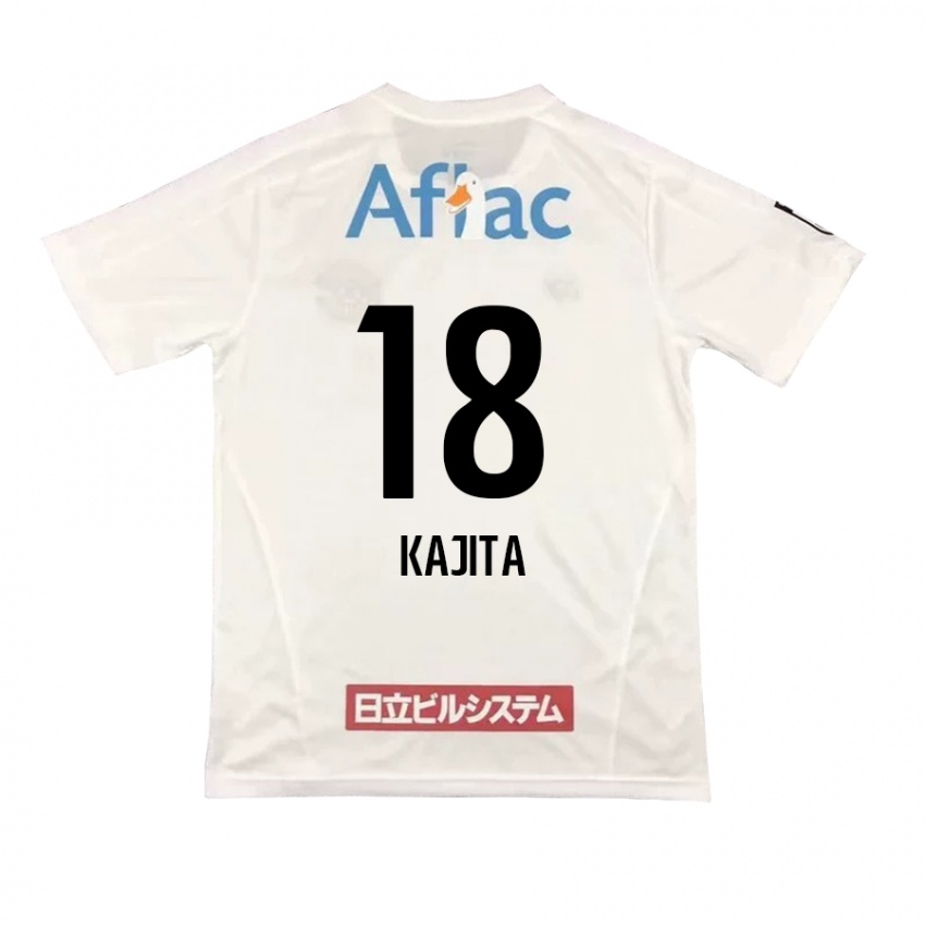 Børn Kento Kajita #18 Hvid Sort Udebane Spillertrøjer 2024/25 Trøje T-Shirt