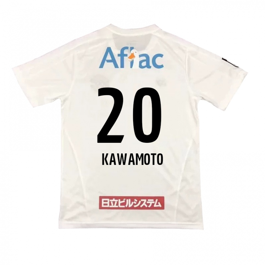 Børn Daizen Kawamoto #20 Hvid Sort Udebane Spillertrøjer 2024/25 Trøje T-Shirt