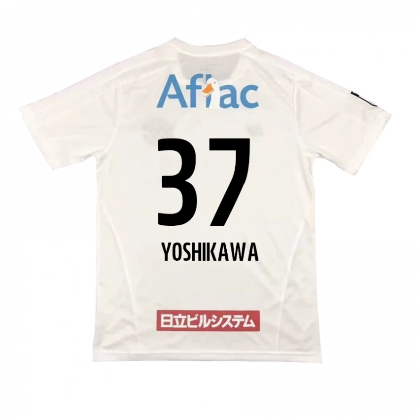 Børn Haruto Yoshikawa #37 Hvid Sort Udebane Spillertrøjer 2024/25 Trøje T-Shirt