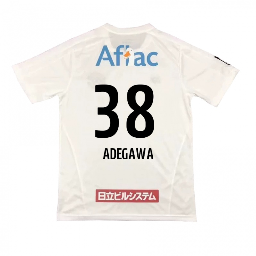 Børn Koa Adegawa #38 Hvid Sort Udebane Spillertrøjer 2024/25 Trøje T-Shirt