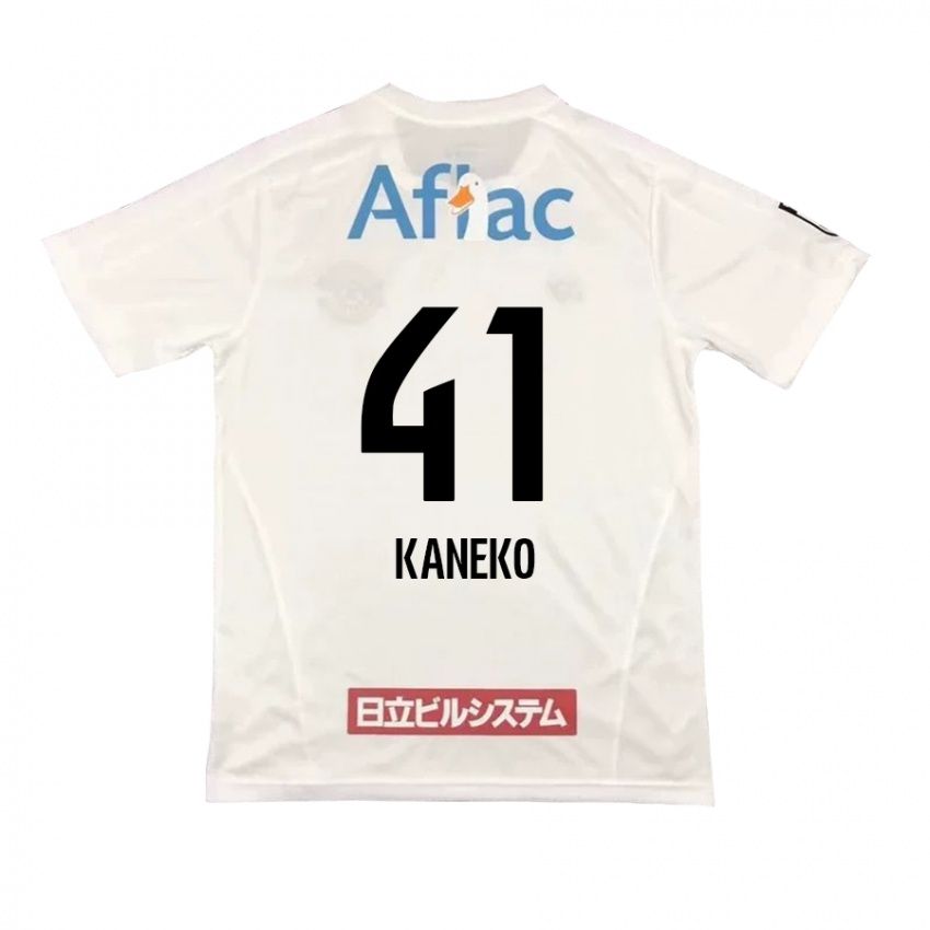 Børn Yushin Kaneko #41 Hvid Sort Udebane Spillertrøjer 2024/25 Trøje T-Shirt