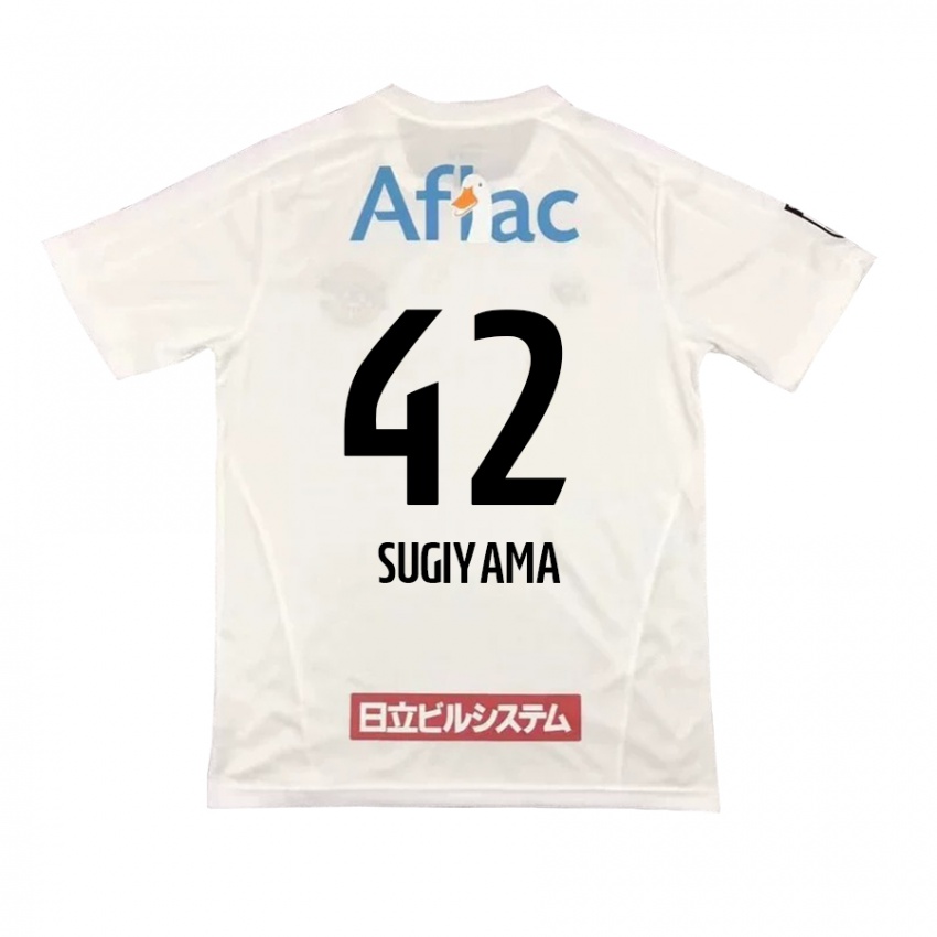 Børn Shunnosuke Sugiyama #42 Hvid Sort Udebane Spillertrøjer 2024/25 Trøje T-Shirt