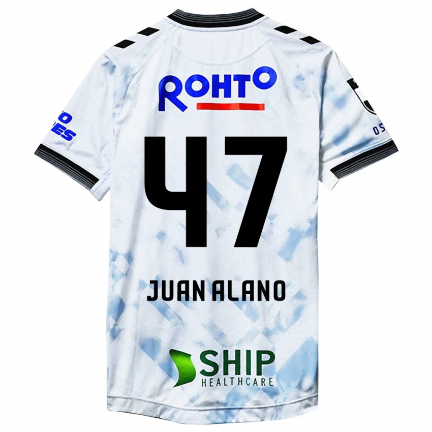 Børn Juan Alano #47 Hvid Sort Udebane Spillertrøjer 2024/25 Trøje T-Shirt