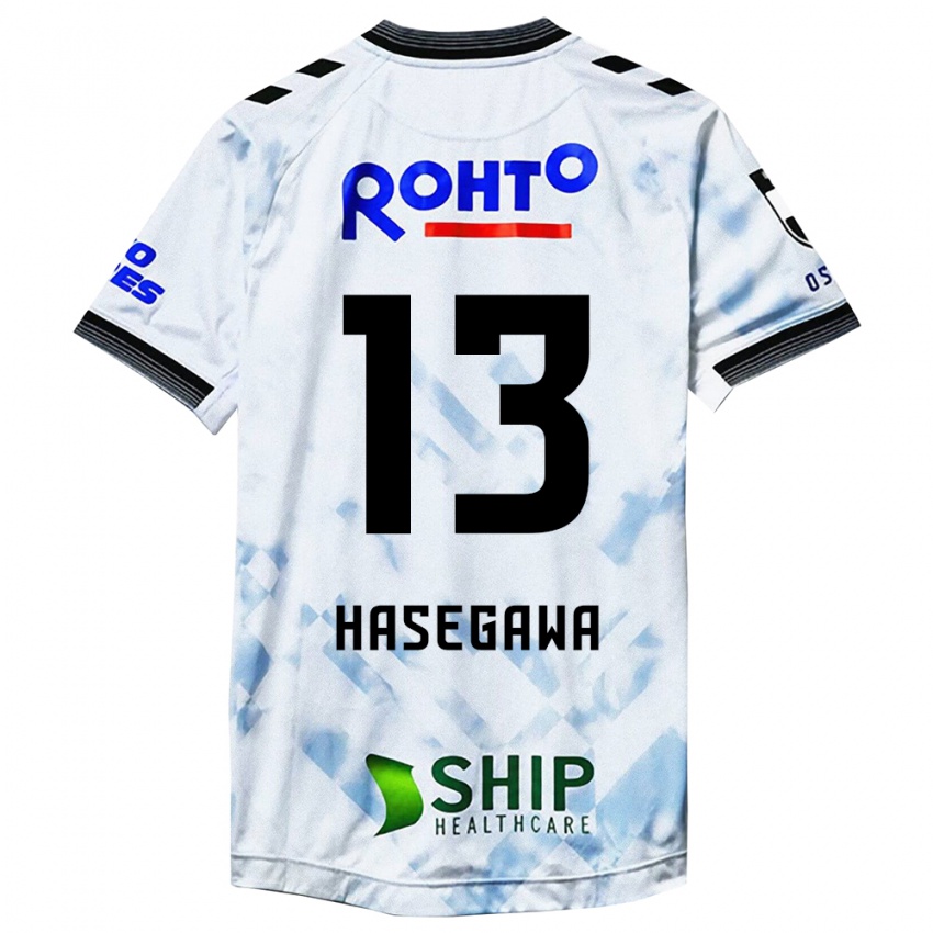 Børn Kosei Hasegawa #13 Hvid Sort Udebane Spillertrøjer 2024/25 Trøje T-Shirt