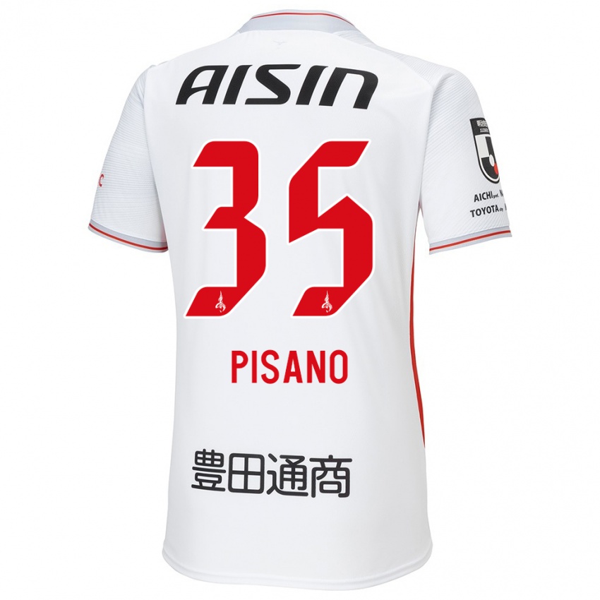 Børn Alexandre Pisano #35 Hvid Gul Rød Udebane Spillertrøjer 2024/25 Trøje T-Shirt