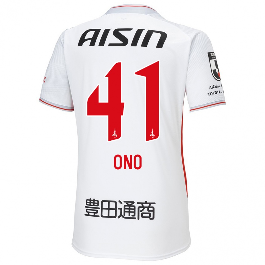 Børn Masahito Ono #41 Hvid Gul Rød Udebane Spillertrøjer 2024/25 Trøje T-Shirt