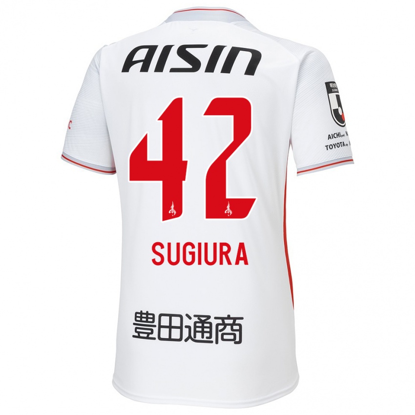 Børn Shungo Sugiura #42 Hvid Gul Rød Udebane Spillertrøjer 2024/25 Trøje T-Shirt