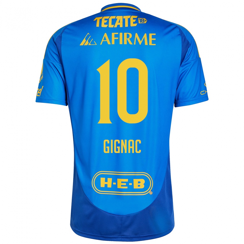 Børn Andre-Pierre Gignac #10 Blå Gul Udebane Spillertrøjer 2024/25 Trøje T-Shirt