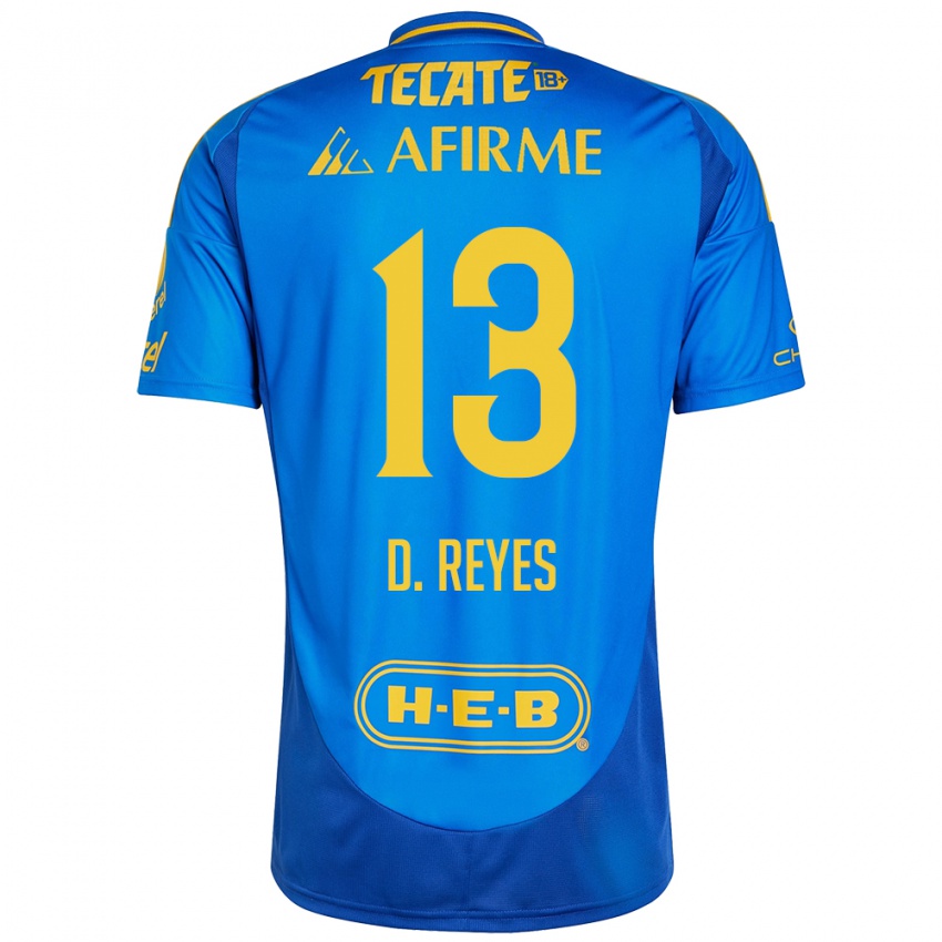 Børn Diego Reyes #13 Blå Gul Udebane Spillertrøjer 2024/25 Trøje T-Shirt