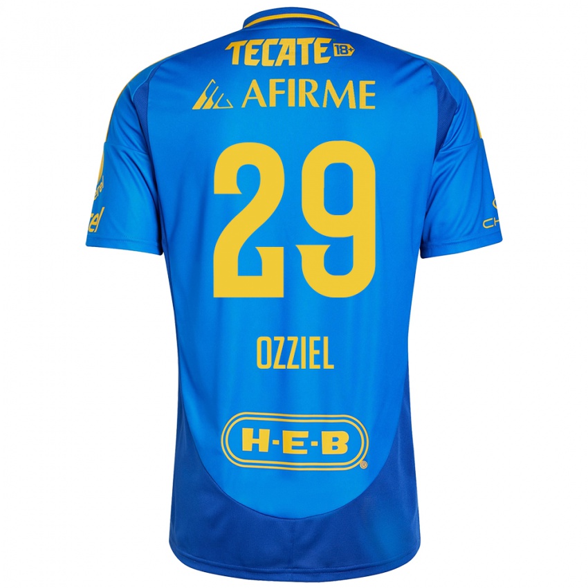 Børn Ozziel Herrera #29 Blå Gul Udebane Spillertrøjer 2024/25 Trøje T-Shirt