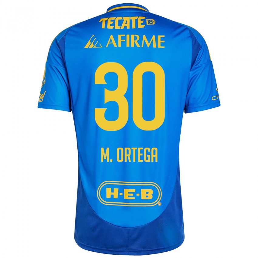 Børn Miguel Ortega #30 Blå Gul Udebane Spillertrøjer 2024/25 Trøje T-Shirt