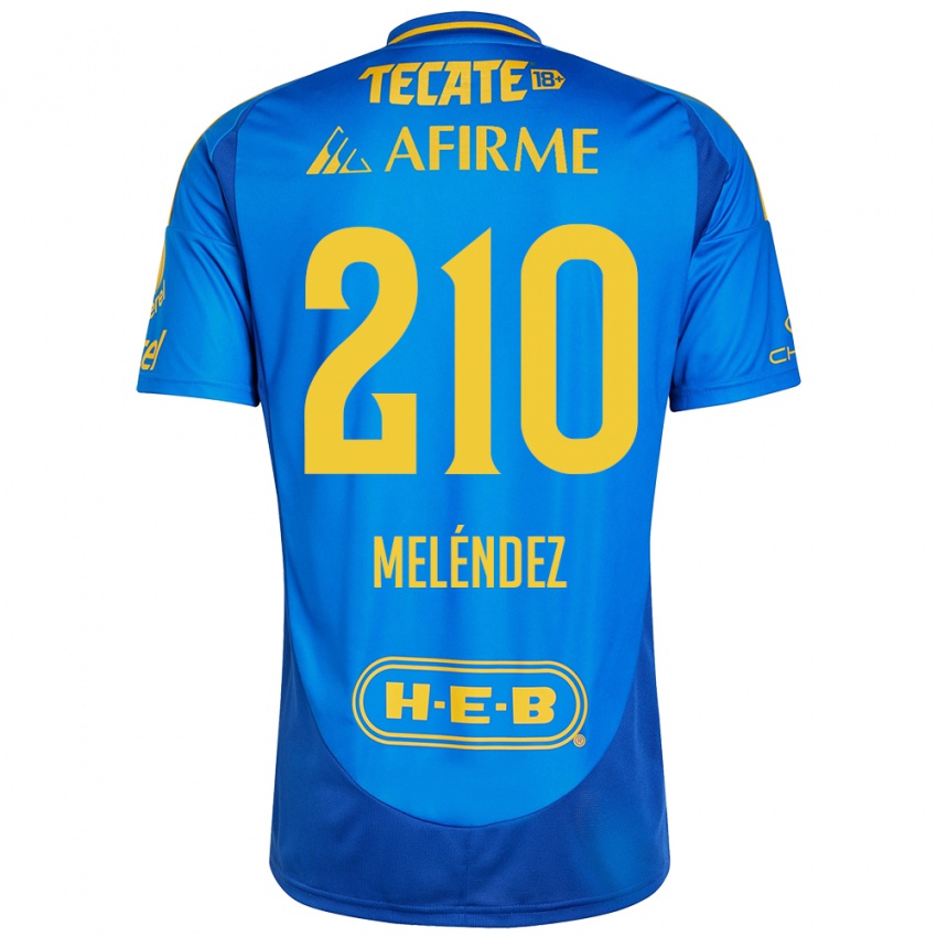 Børn Marcelo Meléndez #210 Blå Gul Udebane Spillertrøjer 2024/25 Trøje T-Shirt