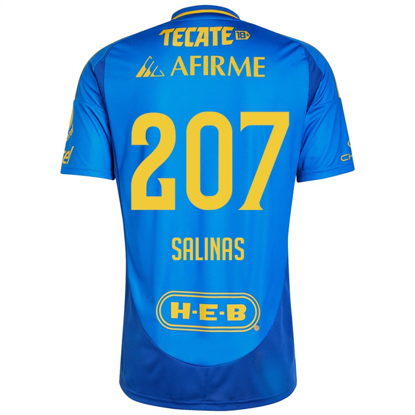 Børn Marcelo Salinas #207 Blå Gul Udebane Spillertrøjer 2024/25 Trøje T-Shirt