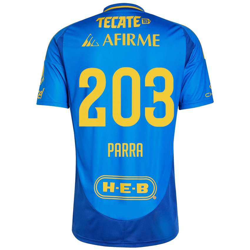 Børn Bernardo Parra #203 Blå Gul Udebane Spillertrøjer 2024/25 Trøje T-Shirt