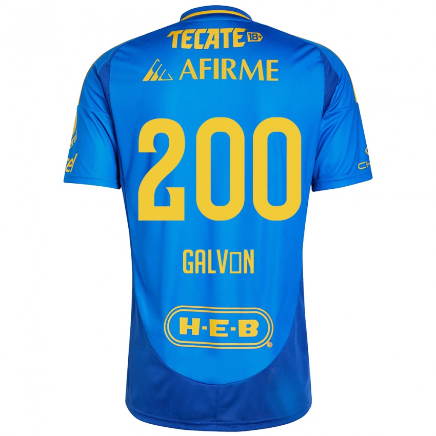 Børn Isaias Galván #200 Blå Gul Udebane Spillertrøjer 2024/25 Trøje T-Shirt