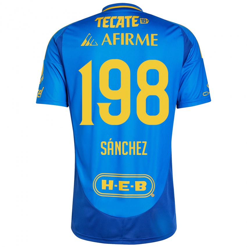 Børn Diego Sánchez #198 Blå Gul Udebane Spillertrøjer 2024/25 Trøje T-Shirt