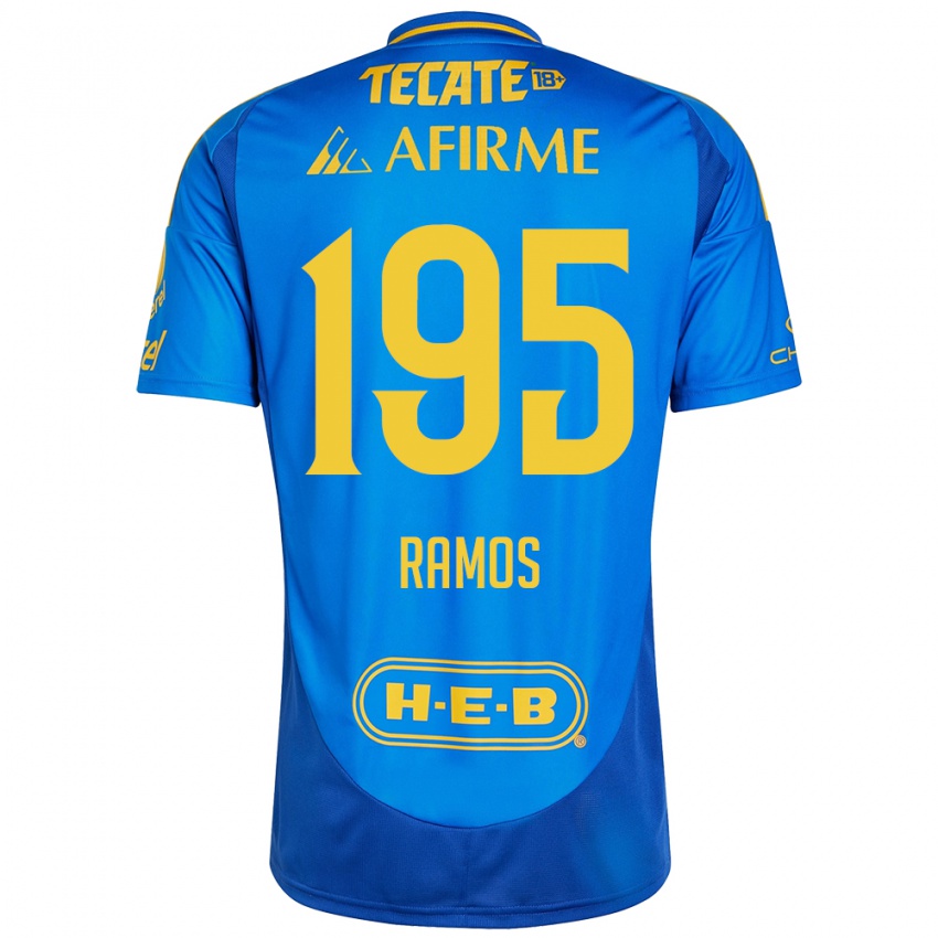 Børn Rodrigo Ramos #195 Blå Gul Udebane Spillertrøjer 2024/25 Trøje T-Shirt