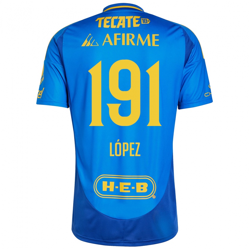 Børn Adrián López #191 Blå Gul Udebane Spillertrøjer 2024/25 Trøje T-Shirt