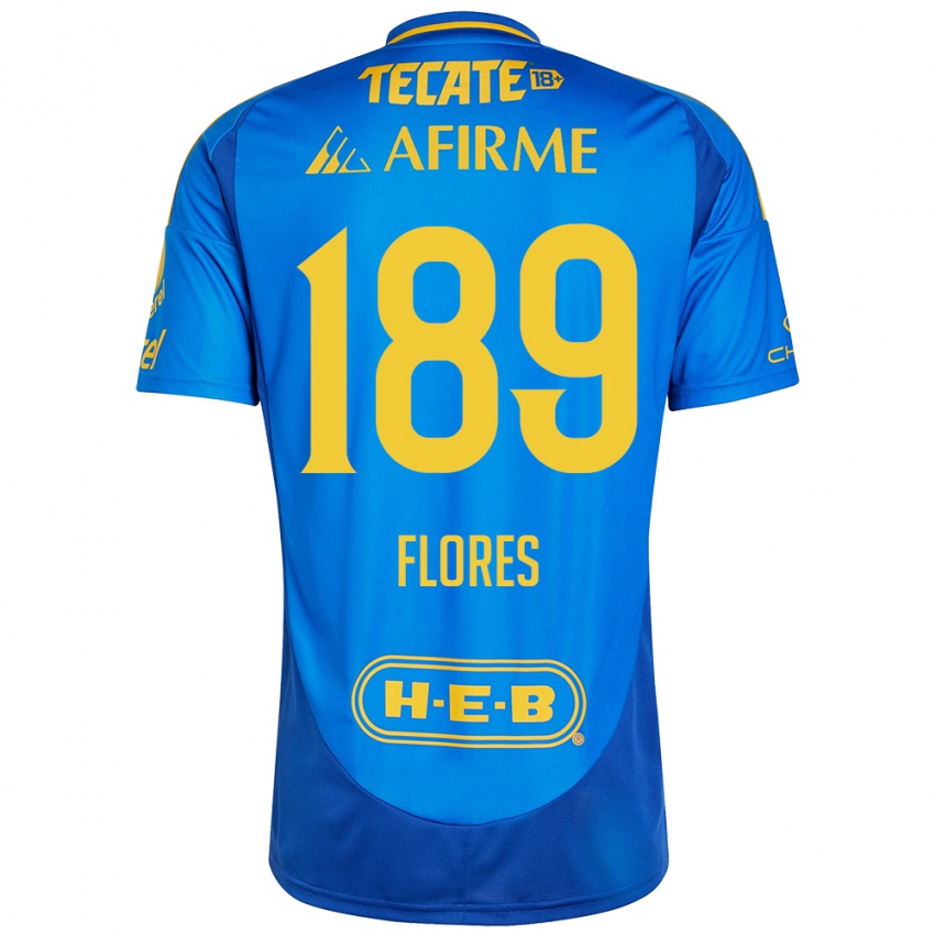 Børn Rolando Flores #189 Blå Gul Udebane Spillertrøjer 2024/25 Trøje T-Shirt