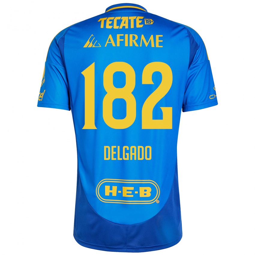 Børn Arturo Delgado #182 Blå Gul Udebane Spillertrøjer 2024/25 Trøje T-Shirt