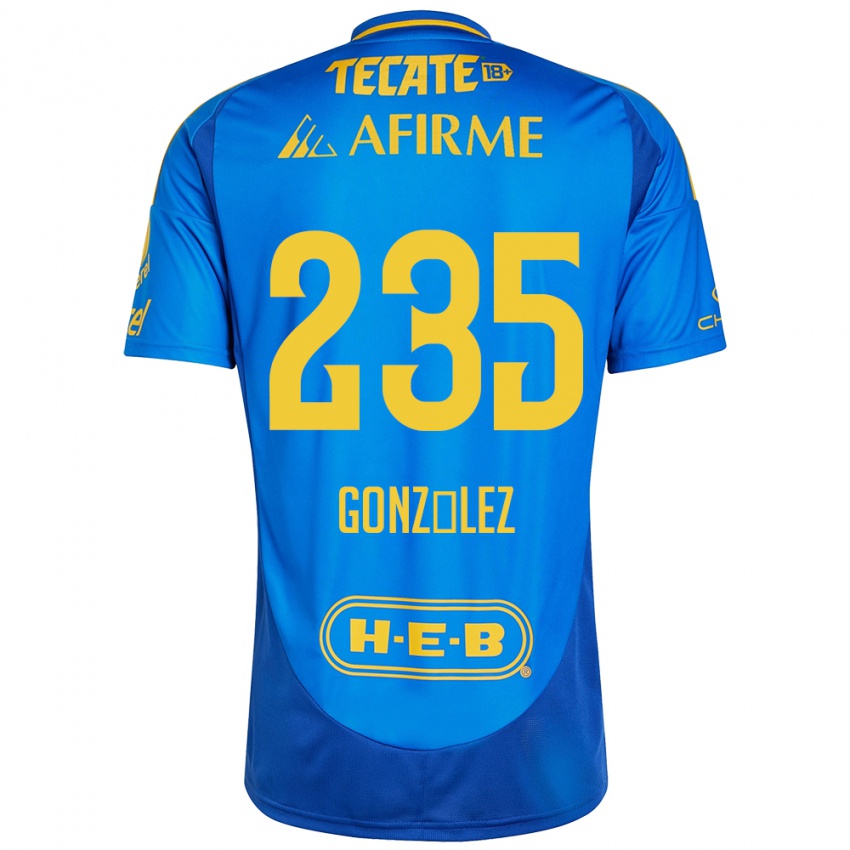 Børn Mauricio González #235 Blå Gul Udebane Spillertrøjer 2024/25 Trøje T-Shirt