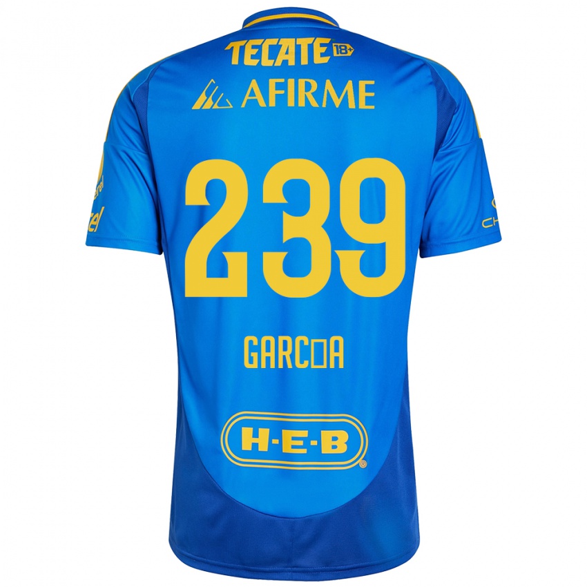 Børn Diego García #239 Blå Gul Udebane Spillertrøjer 2024/25 Trøje T-Shirt