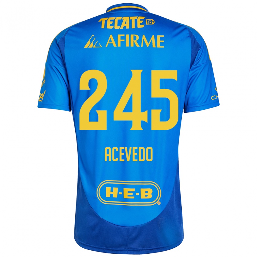 Børn Kevin Acevedo #245 Blå Gul Udebane Spillertrøjer 2024/25 Trøje T-Shirt