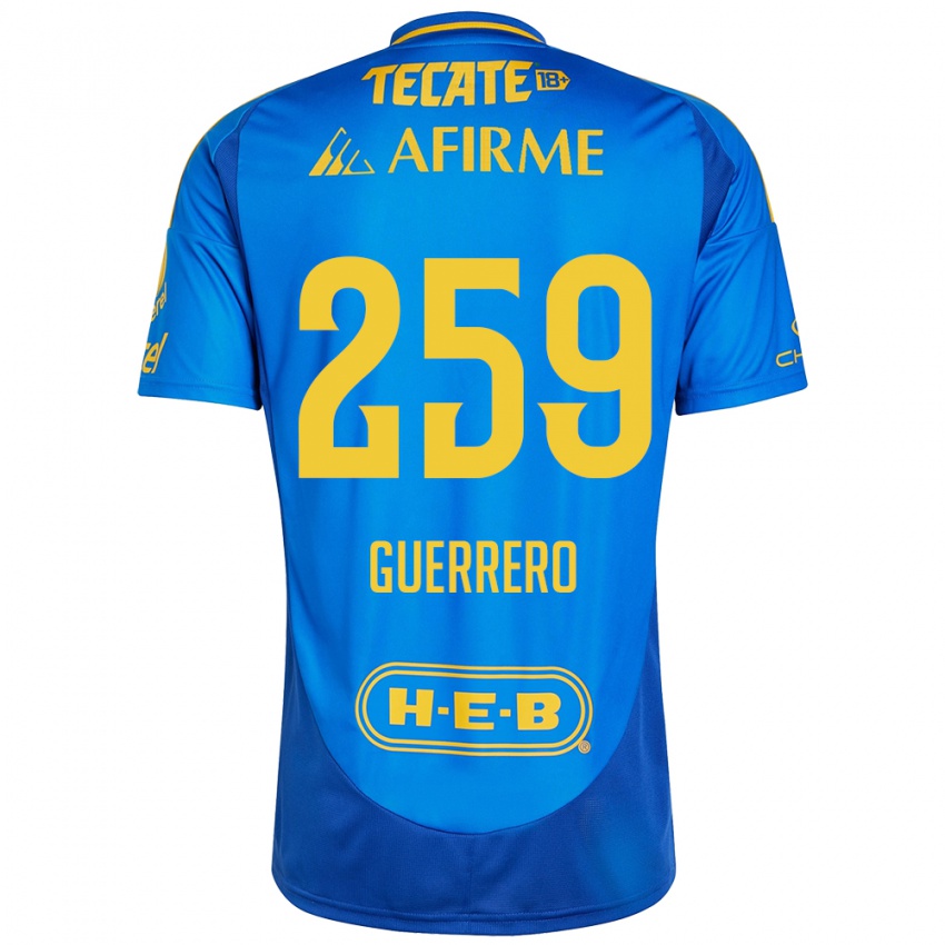 Børn Erick Guerrero #259 Blå Gul Udebane Spillertrøjer 2024/25 Trøje T-Shirt