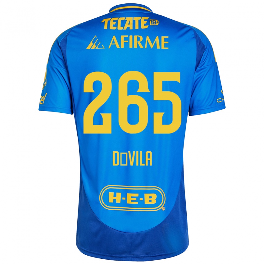 Børn Emiliano Dávila #265 Blå Gul Udebane Spillertrøjer 2024/25 Trøje T-Shirt