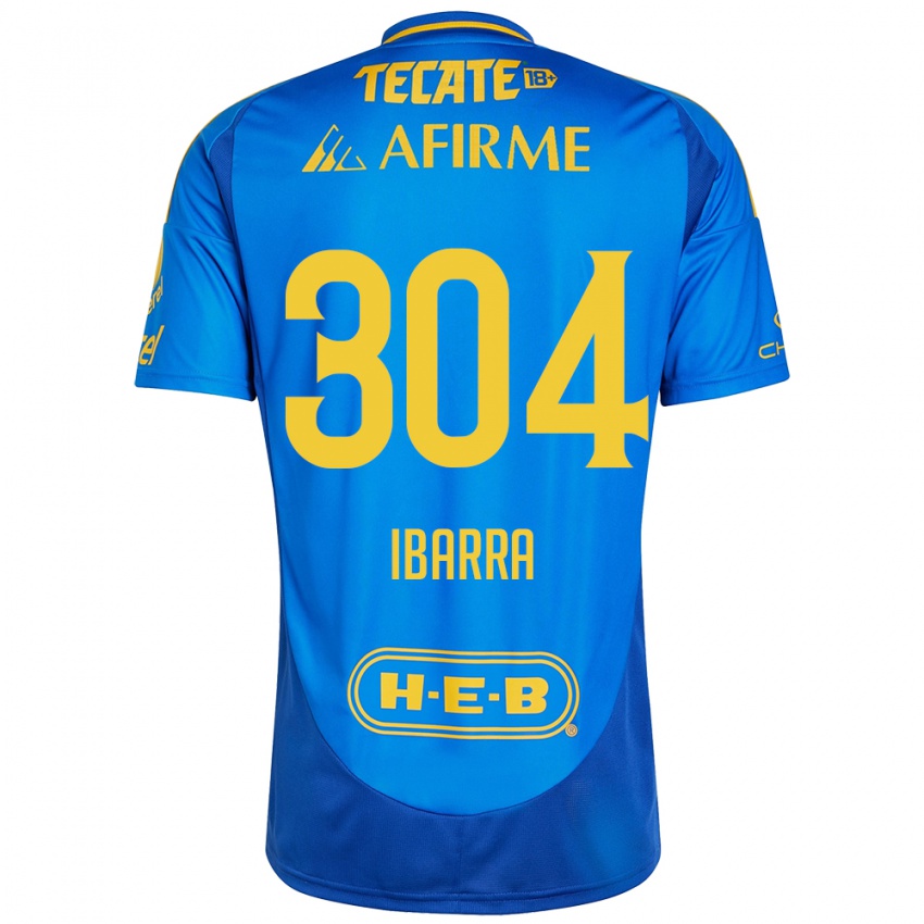 Børn Luis Ibarra #304 Blå Gul Udebane Spillertrøjer 2024/25 Trøje T-Shirt