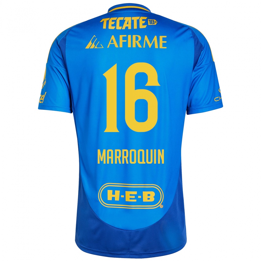 Børn Ammanda Marroquin #16 Blå Gul Udebane Spillertrøjer 2024/25 Trøje T-Shirt