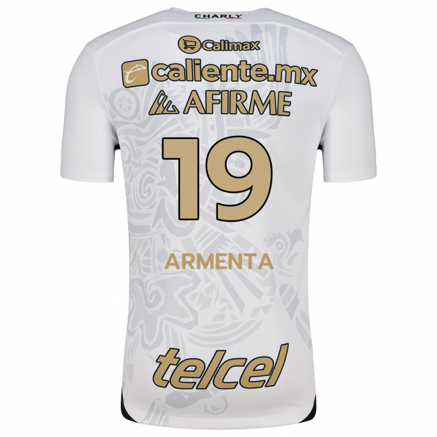 Børn Eduardo Armenta #19 Hvid Sort Udebane Spillertrøjer 2024/25 Trøje T-Shirt