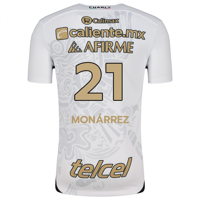 Børn Fernando Monárrez #21 Hvid Sort Udebane Spillertrøjer 2024/25 Trøje T-Shirt