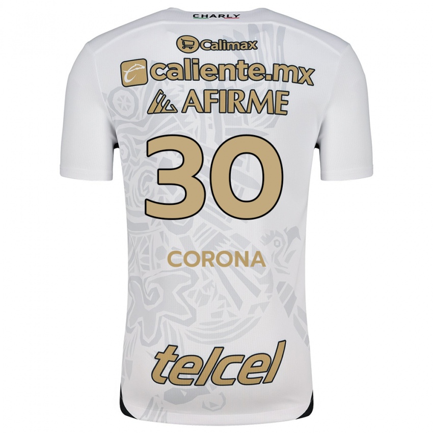 Børn Jesús Corona #30 Hvid Sort Udebane Spillertrøjer 2024/25 Trøje T-Shirt