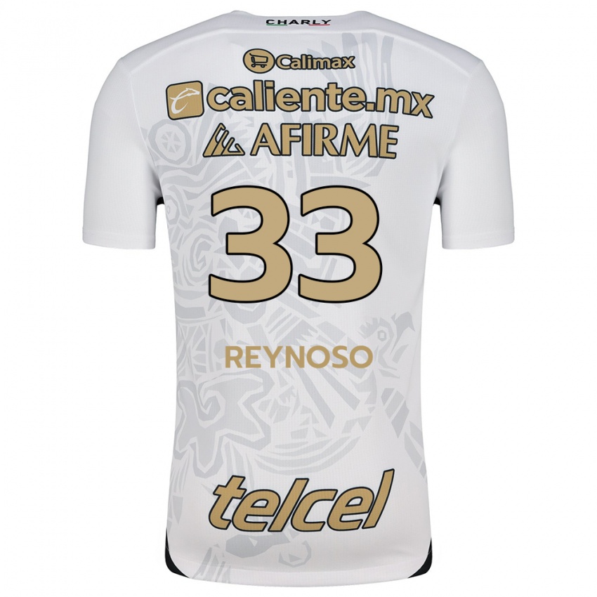 Børn Emanuel Reynoso #33 Hvid Sort Udebane Spillertrøjer 2024/25 Trøje T-Shirt