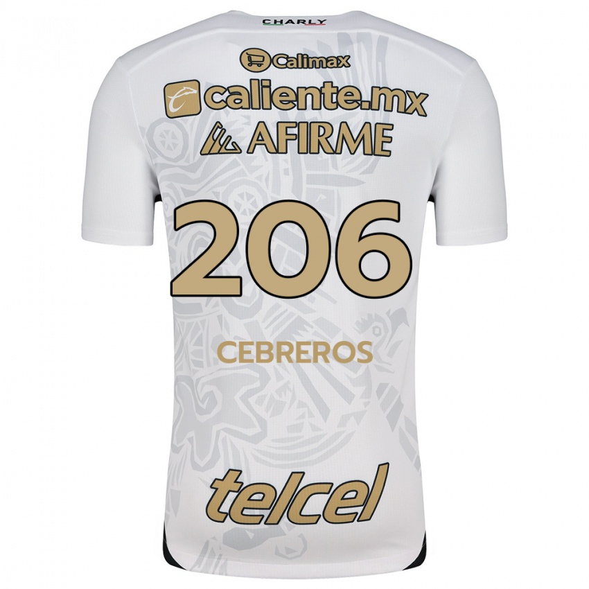 Børn Luis Cebreros #206 Hvid Sort Udebane Spillertrøjer 2024/25 Trøje T-Shirt