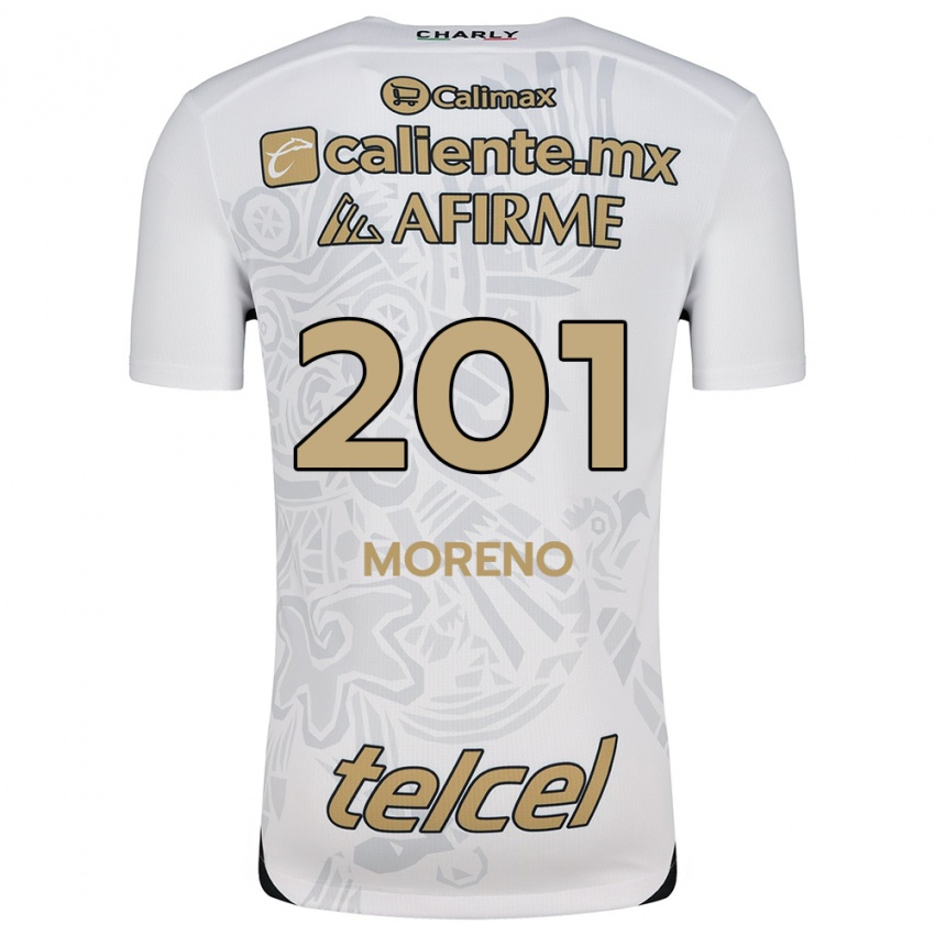 Børn Jesús Moreno #201 Hvid Sort Udebane Spillertrøjer 2024/25 Trøje T-Shirt