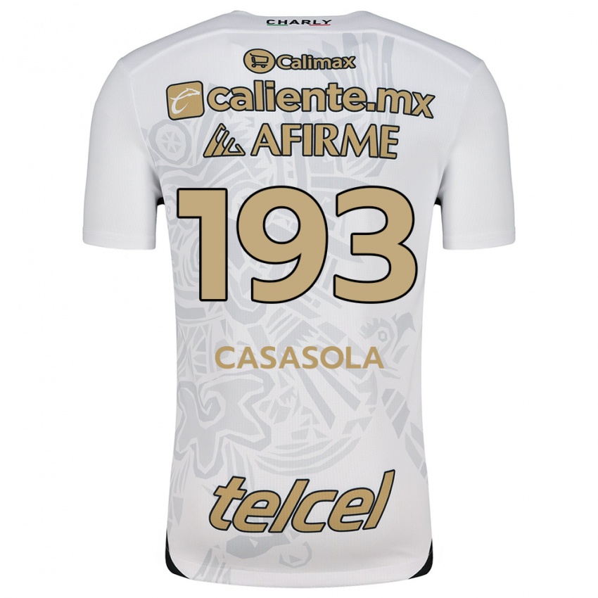 Børn Axel Casasola #193 Hvid Sort Udebane Spillertrøjer 2024/25 Trøje T-Shirt